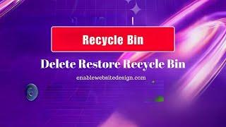 How to delete and restore files from recycle bin in windows laptop