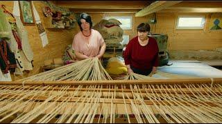 The process of making a handmade woolen blanket. Time Lapse