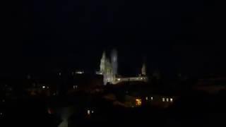 Bells of the Catedral de Santiago de Compostela by night.