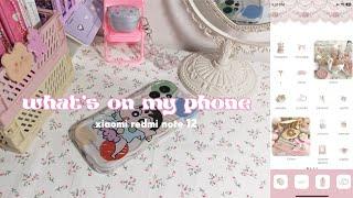 what's on my phone  xiaomi redmi note 12, aesthetic coquette theme, shinchan phone case