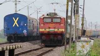 Speedy DOUBLE Line CROSSING Trains | INDIAN RAILWAYS