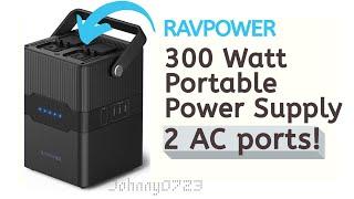 RAVPower RP-PB187 Portable Power Station - 2 AC ports upto 300w, 3 USB ports, USB-C