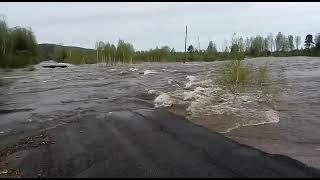 Смыло дорогу. Паводок в Каратузском районе.