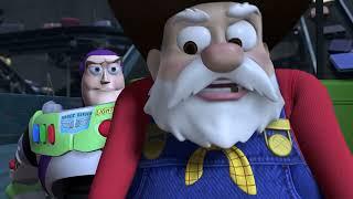 Toy Story 2 1999 airport scene woody vs prospector