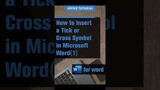 How to Insert a Tick or Cross Symbol in Microsoft Word (1)