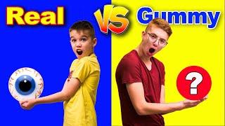 REAL FOOD vs GUMMY FOOD με τον ΟΔΥΣΣΕΑ! DIMON VS ODYSSEY GAMER - Dimon Asterakia GL SHOW