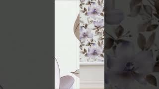 Elegant Purple and Beige Floral Peel and Stick Wallpaper  #PeelAndStickWallpaper #WallDecor