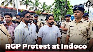 #WATCH | RGP Protests at Indoco Pharma in Verna Industrial Estate Over Job Advertising Outside Goa.
