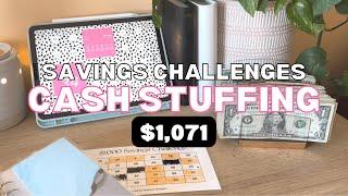 CASH STUFFING SAVINGS CHALLENGES | $1,071 - April 2022 Paycheck 1 | Kimberly Budgets