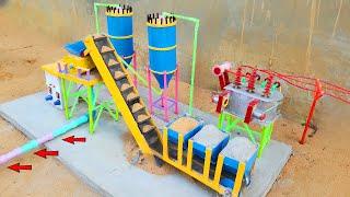 DIY Mini concrete batching plant | Construction mini house | Science project