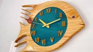 Making Fish Clock By Wood And Epoxy /// Great Woodworking Ideas.