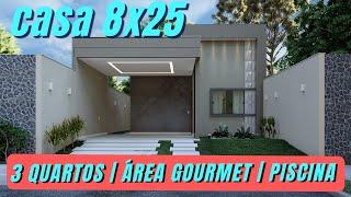 CASA COM 3 QUARTOS | ÁREA GOURMET | PISCINA