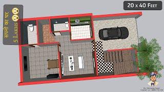 20 X 40 house plan 1Bhk || 20*40 house plan || 800sqft  house plans 3d