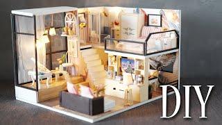 DIY Miniature Dollhouse Kit || Sweet Story - Loft Aparment - Relaxing Satisfying Video