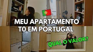 Como é morar em um apartamento T0 em Portugal | Tour completo, valor & adaptação