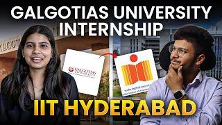 Internship in second year at IIT HYDERABAD from GALGOTIAS