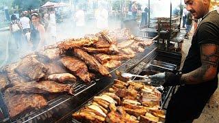 Italy Street Food Fest. Grilled Meat, Burgers, Fish, Cheese, Pizza, Pasta, Sweets. Pepero Fest