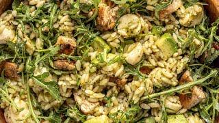 Pesto Orzo Pasta Salad with Balsamic Grilled Chicken