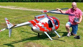 GIGANTIC !!! RC HUGHES 500 / SCALE MODEL TURBINE HELICOPTER / FLIGHT DEMONSTRATION !!!