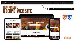 How To Make Recipe Website Using HTML CSS | Responsive HTML CSS Website | @webcoding25