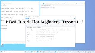 HTML Tutorial for Beginners - Lesson-1 !!!