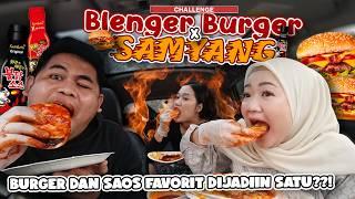 CAMPURIN SAUS SAMYANG NUKLIR BURGER BLENGER!!! AUTO MENYERAMKAN! BURGER HACKS BARU!!