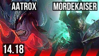 AATROX vs MORDEKAISER (TOP) | 6 solo kills, 1400+ games, 43k DMG | NA Grandmaster | 14.18