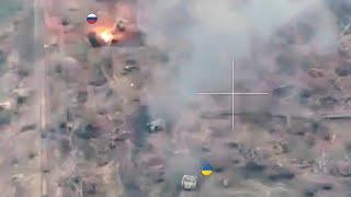 Ukrainian Bradley IFV clears Russian trenches near Pokrovsky, Donetsk region.