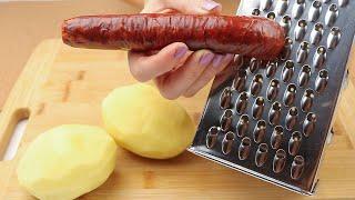 Top recipe with potatoes. Just grate potatoes. Tasty recipe. Simple dinner. ASMR