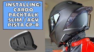 HOW TO: INSTALLING THE CARDO PACKTALKSLIM ON AGV PISTA GP-R HELMET | Amelia2Wheels