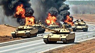 Perfect Ambush! Russian T-72 Tank Convoy Blasted by US M220 Rockets