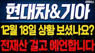 현대차, 기아 주가 전망. 앞으로 D-7, 전재산 걸고 예언합니다. 12월 18일 방송. #현대차주가전망 #기아주가전망