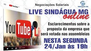 Live do Sindágua MG - 24/jan às 19h - Negociações Salariais