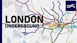 Evolution of the London Rapid Transit (Underground, Overground) 1863-2020 (geographic map)