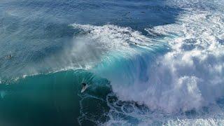 Surfing drone footage at Honolua Bay Maui.