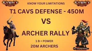 EVONY - T1 Defense(450M) VS ARCHER RALLY(20M Archers)