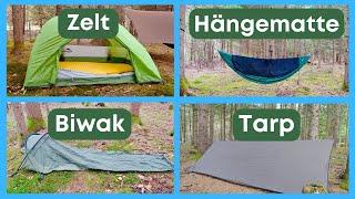 Was Ist Besser?  Zelt, Hängematte, Biwak, Tarp