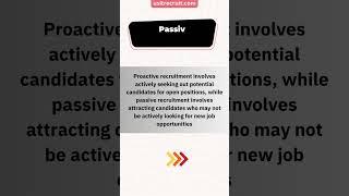 Active Vs Passive Recruitment | @usitrecruit