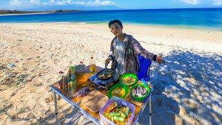 Berburu Ikan langsung Masak di Pantai yang indah dan tersembunyi - Spearfishing - catch and cook