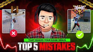 Top 5 Mistakes For Make Your Rank Minus | Solo Rank Push Tips & Tricks  | Utkarsh FF