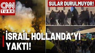 Hollanda Sokakları Savaş Alanına Döndü! Filistin-İsrail Yanlıları Birbirine Girdi