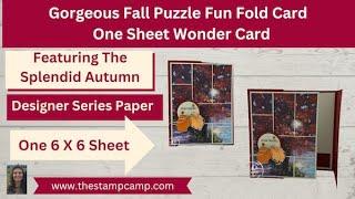 Beautiful Fall Fun Fold Puzzle One Sheet Wonder Card Featuring the Splendid Autumn Paper