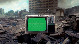 Old Retro TV in Destroyed City Green Screen | 4K | Vintage | Global Kreators