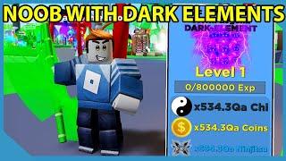 Noob With Full Team of Dark Element Pets in Roblox Ninja Legends