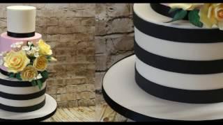 How to make horizontal stripes on a cake