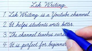 10 Lines Essay on Lek Writing | Cursive Writing Practice | English Cursive Handwriting Practice