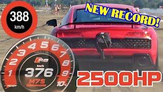 2500 HP Audi R8 V10 Huge Twin Turbos - EXTREME FAST ACCELERATION 0-388 km/h