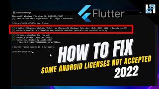 How to fix Some Android licenses not accepted error in Android Studio 2022 Tutorial