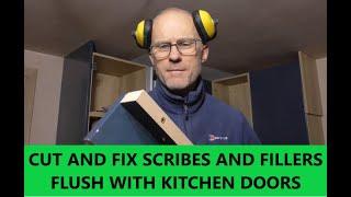 How to cut and fit scribes and fillers flush with kitchen cabinet doors