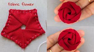 How To Make Fabric Flower | How to make an adorable fabric rose flower ~ in just 10 minutes!